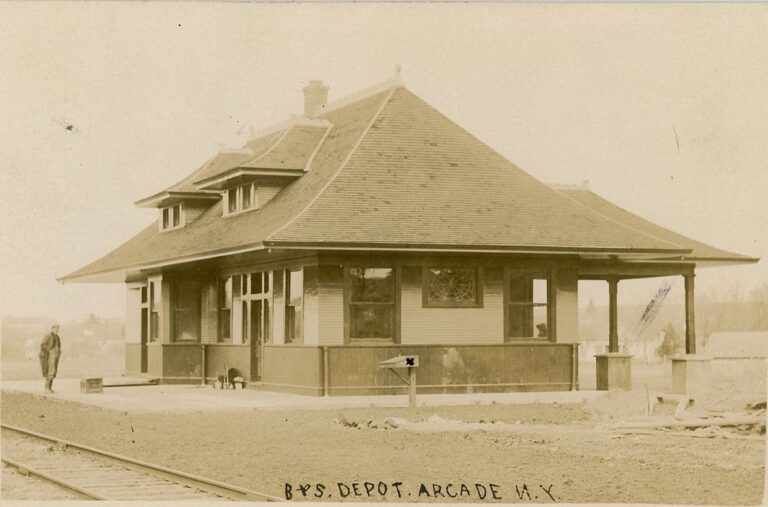 1910-01-25 Buffalo and Susquehanna Railroad Station in Arcade, NY