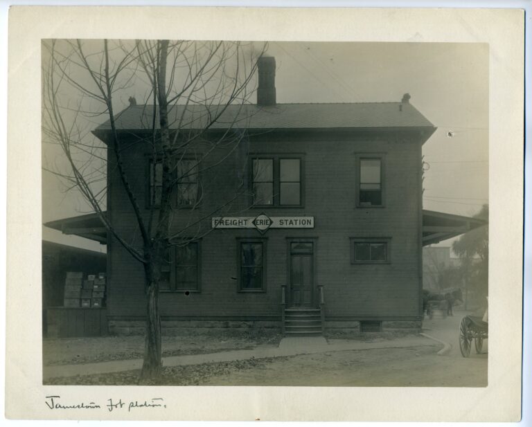 1910c Erie Railroad Freight House in Jamestown, NY
