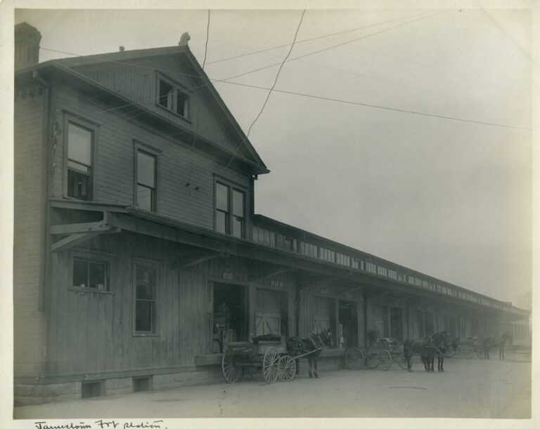 1910c Erie Railroad Freight House in Jamestown, NY