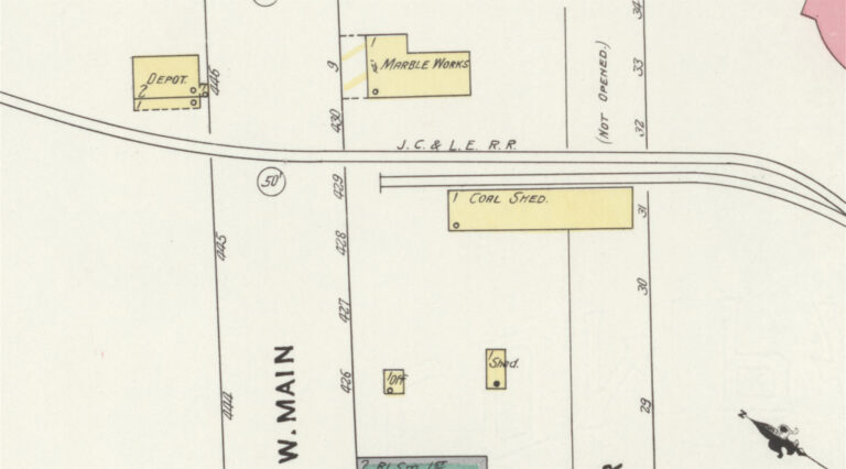 1907 Map Jamestown, Chautauqua & Lake Erie Railway Station Westfield, NY