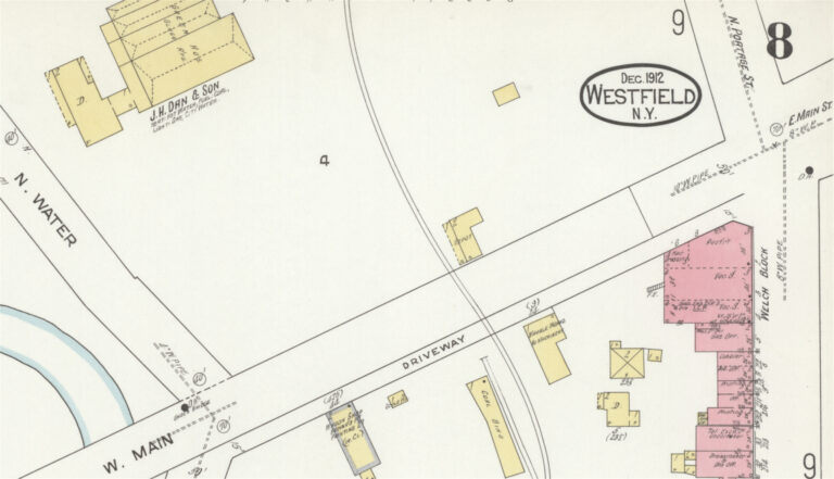 1912 Map JW&NW Station Westfield, NY