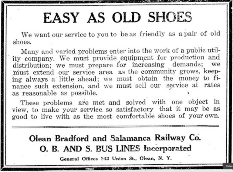 1926-07-16 Olean, Bradford and Salamanca Railway Ad